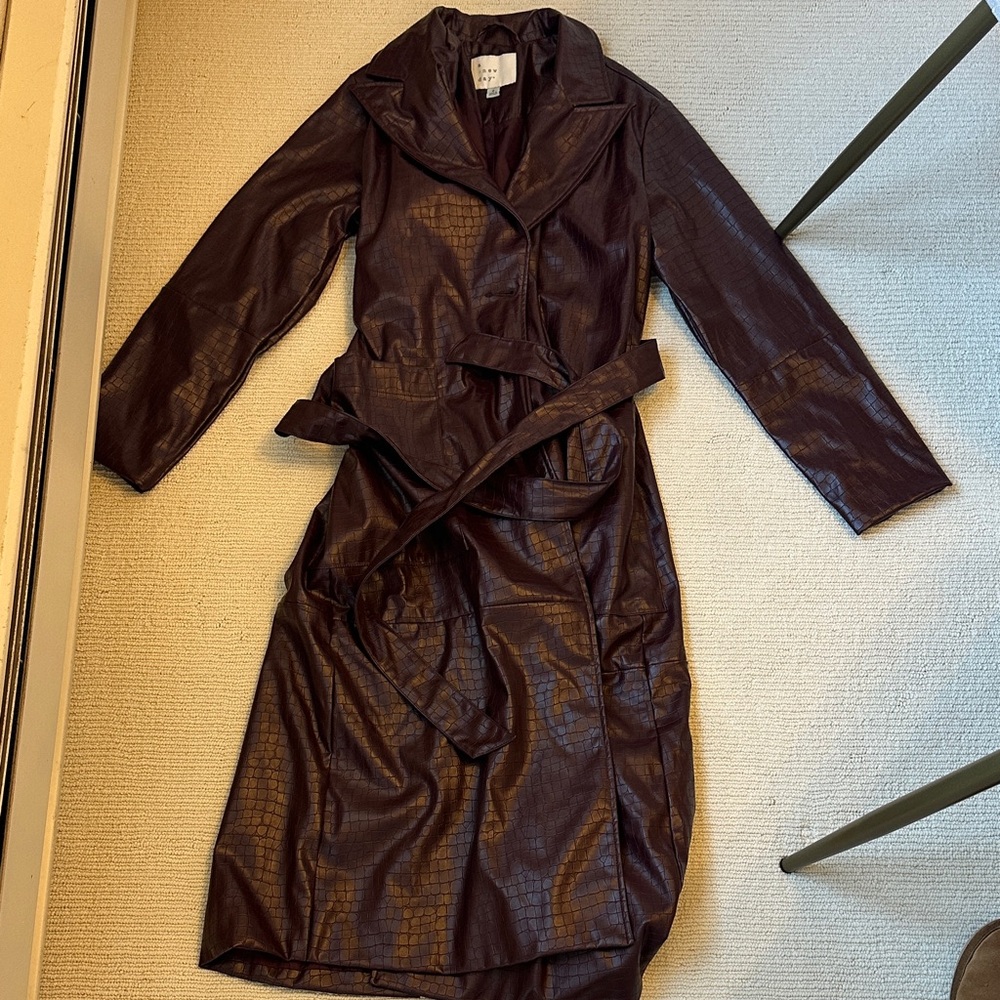 NWOT Maroon Women's Trench Coat